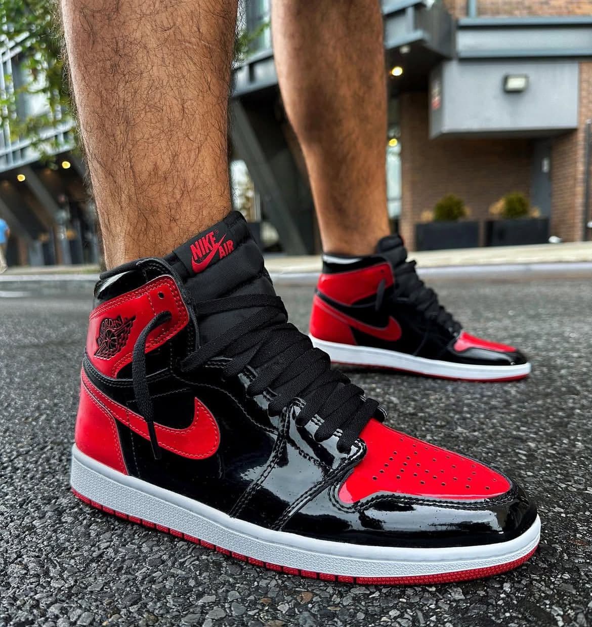 Nike Air Jordan red black high ankle sneakers
